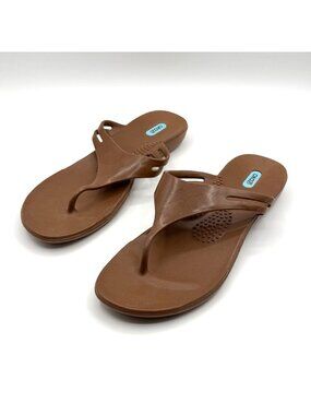 Oka-B Women's Brown Thong Flip Flop Sandals Size L